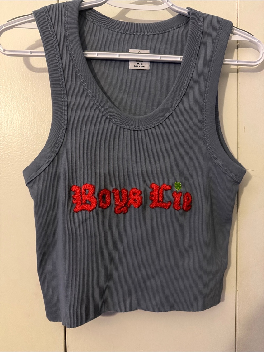 Boys Lie Ribbed Tank Top in Slate Blue